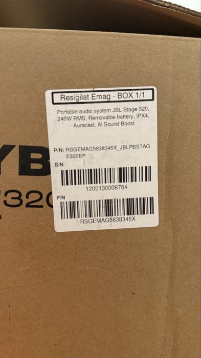 JBL Partybox 320, 240W RMS, Garantie Mai 2027