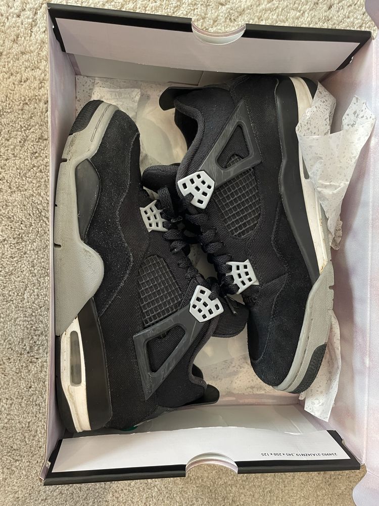 Jordan 4 black canvas size 44 Orignali