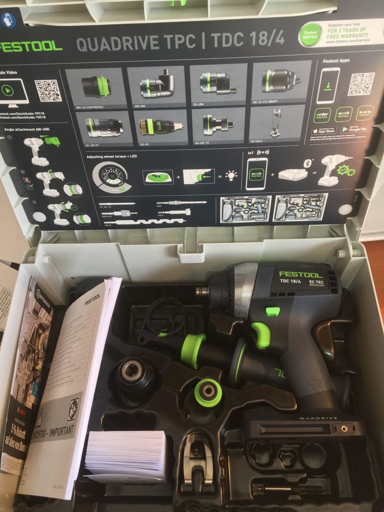 Аккумуляторная дрель-шуруповёрт FESTOOL QUADRIVE TDC 18/4 I-Basic