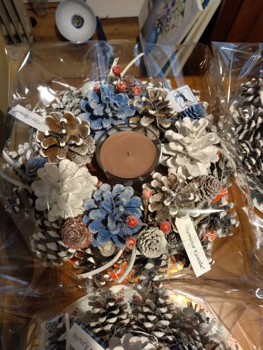 Коледен венец - свещник