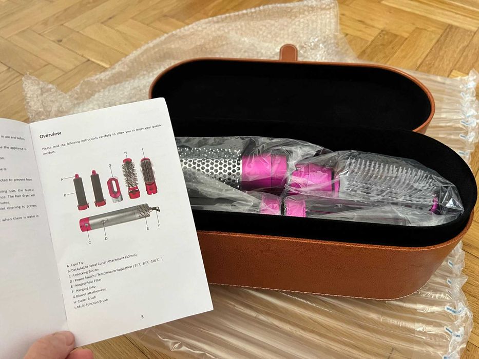 Airwrap сешоар - уред за коса 5в1 с кожена кутия