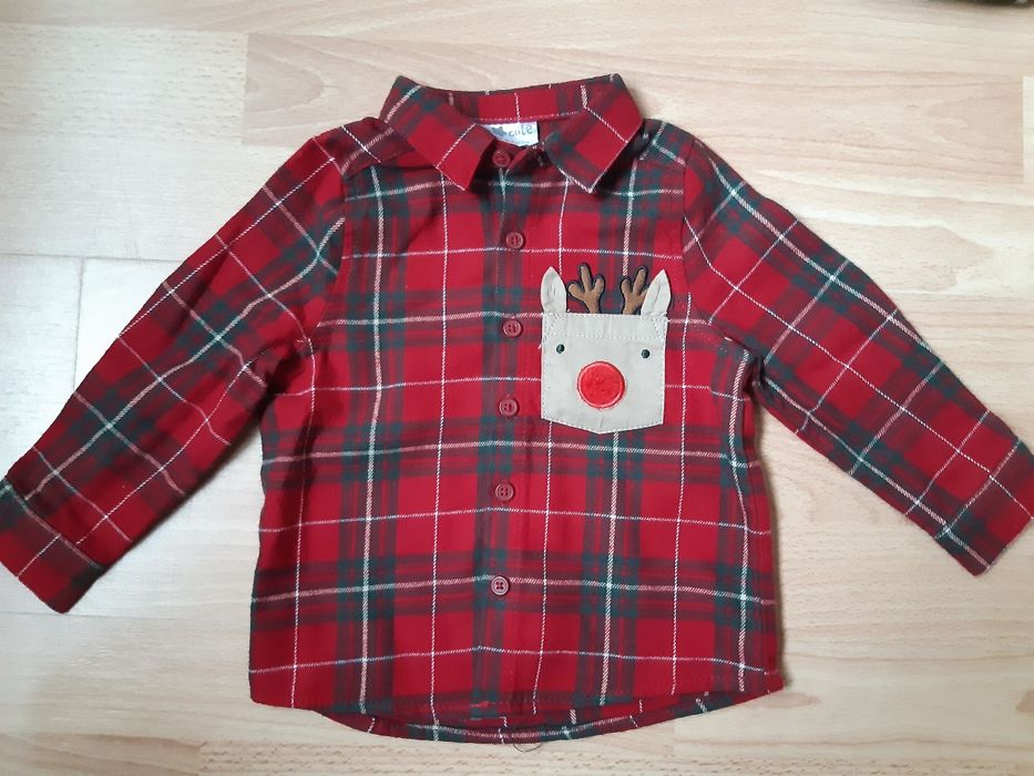 Лот от 3 броя коледни блузки, размер 6-9 м