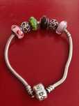 Vând brățară argint originala Pandora cu 6 charm-uri