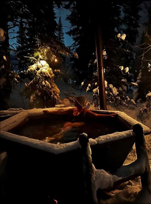 Банный чан из черной стали с ветрозащитой на 4-6 ч