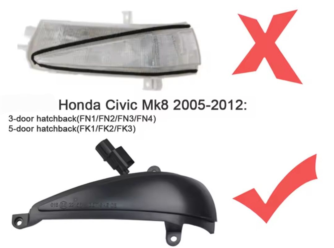 Динамични бягащи мигачи за огледалата за Хонда Сивик Honda Civic жълти