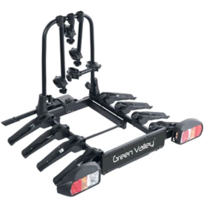 Suport bicicleta Green Valley Discovery 160514-4 cu prindere pe carligul de remorcare, 4 biciclete, Negru _ Pret importator, emitem Factura & Garantie