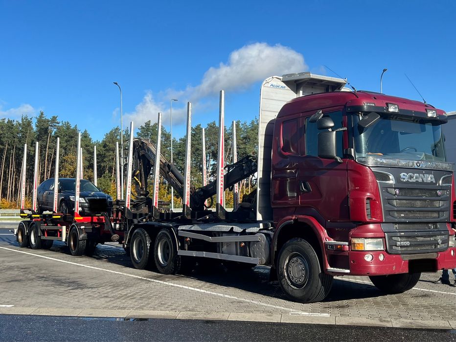 Scania R500 V8 2011 macara Kesla transport Forestier macara bustean