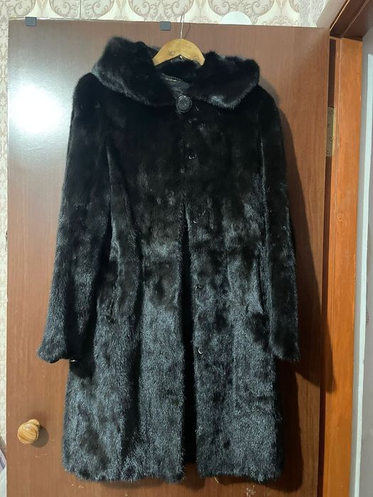 Норковая шуба черный бриллиант