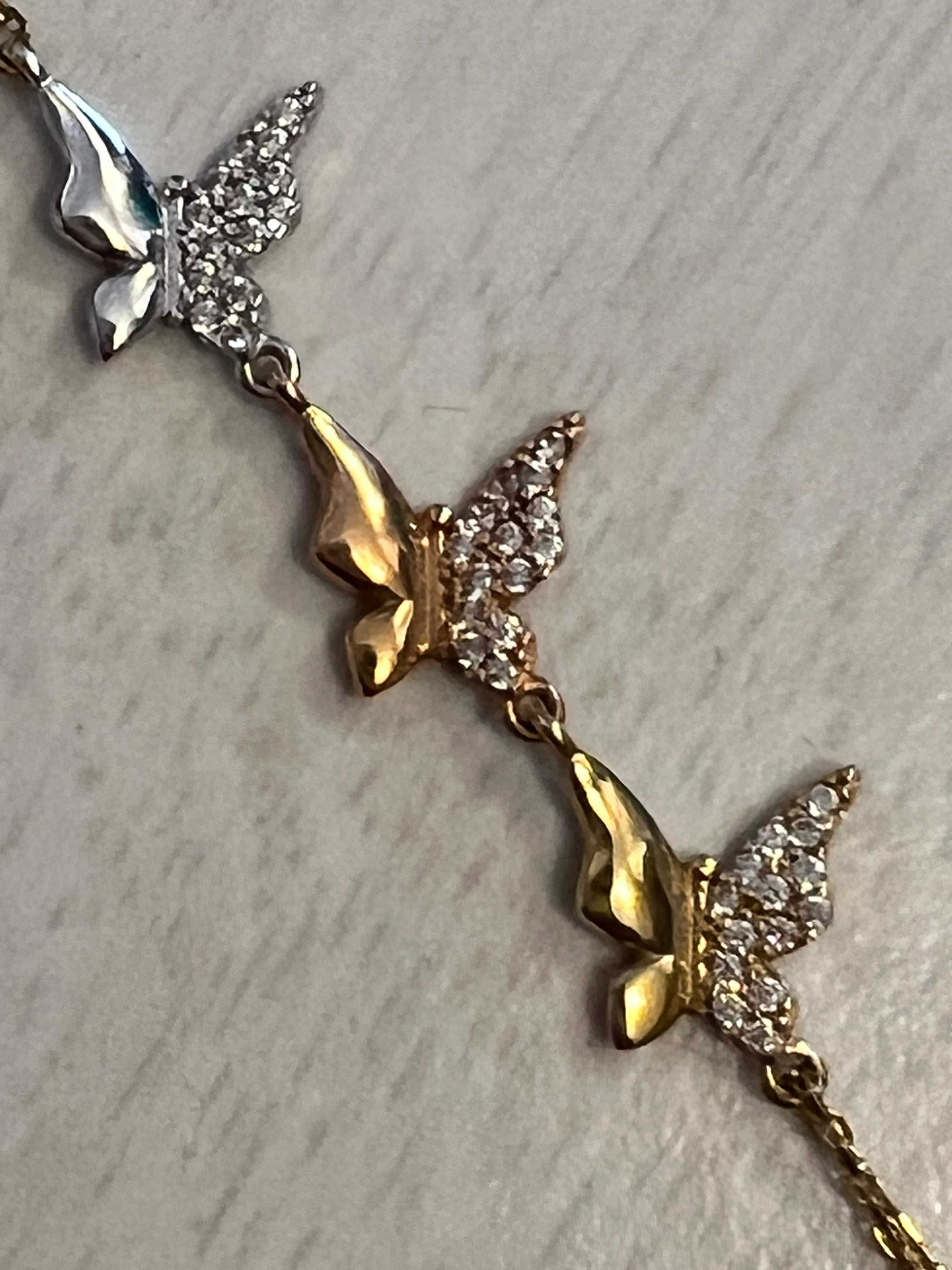 Bratara aur 14K cu 3 fluturi de la Teilor cu certificat - nou