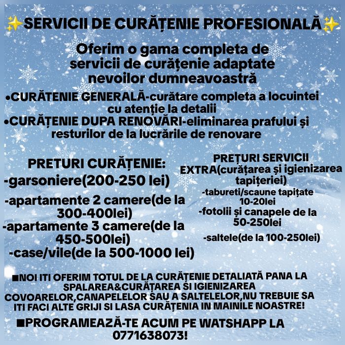 Servicii curatenie