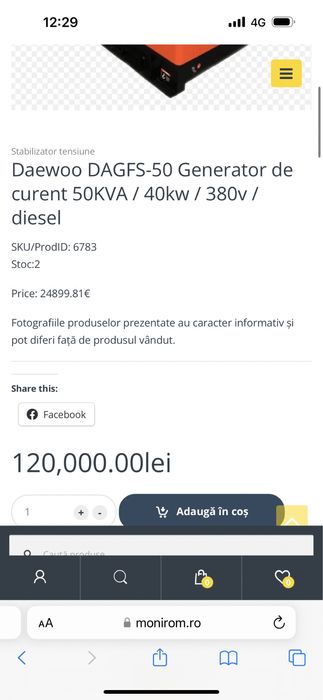 Generator 35 KWA DAEWOO
