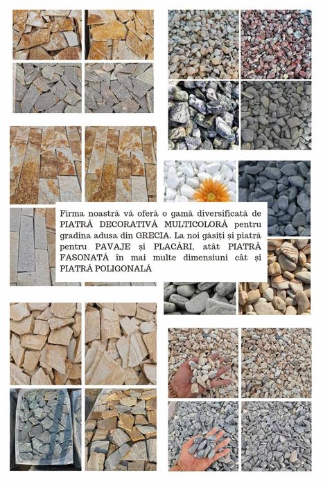 Piatra naturală colorată pentru grădini – livrare rapidă oriunde în Ro