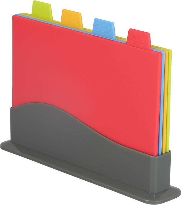 Комплект 4 броя Дъска за рязане със стойка, лесни за почистване