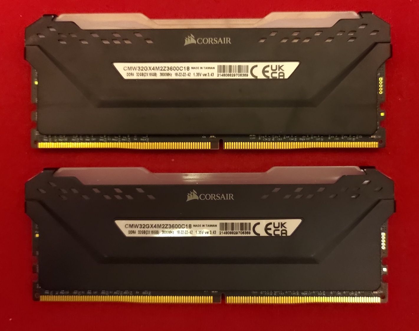 RAM: 32GB (2x16GB) Corsair Vengeance PRO RGB, DDR4-3600