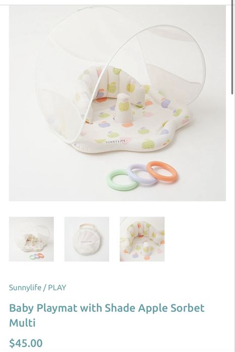 Piscina bebelusi pana in 1 an sunnylife cu cercuri si umbra