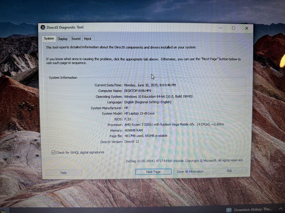 Laptop HP 15 db1 Ryzen 3200U 4GB RAM 512 GB SSD