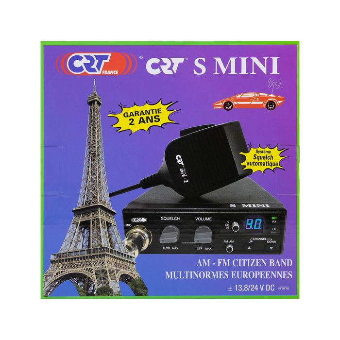 Statie radio CB CRT S Mini Dual Voltage, 12/24V, 4W, cu ASQ, AM-FM