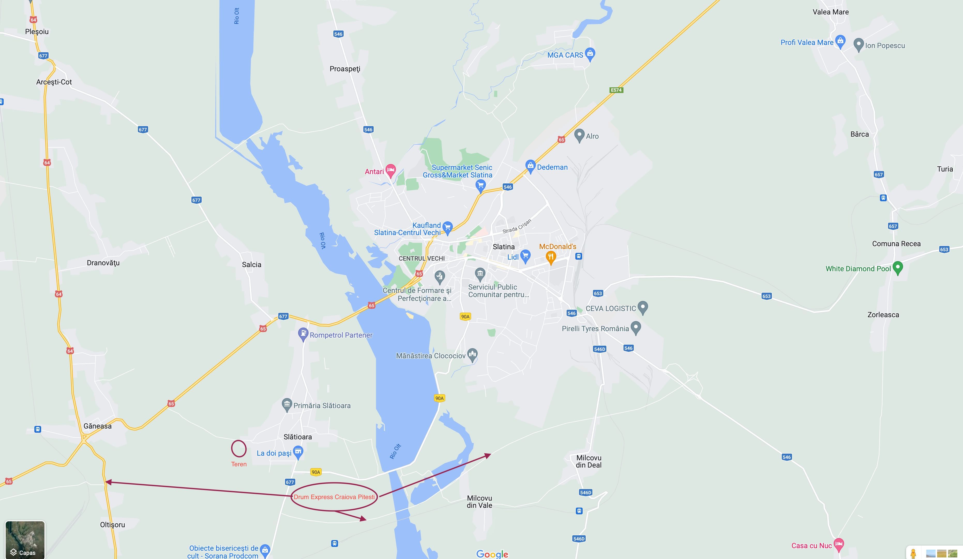 Teren intravilan în Slătioara (Jud Olt) lângă Slatina - 3.490 m2
