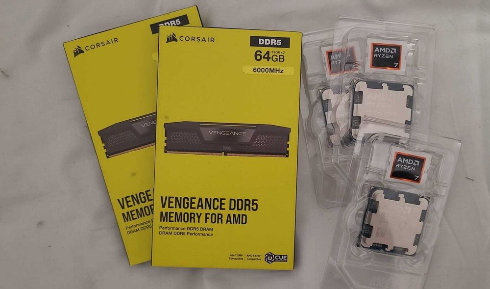 Kit procesor Ryzen 7 9800X3D + corsair 64 gb ddr5 la 6000 , cl 30 -noi