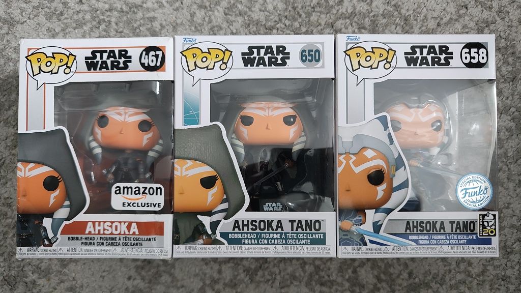 Figurine Funko Pop Ahsoka 467, 650 si 658