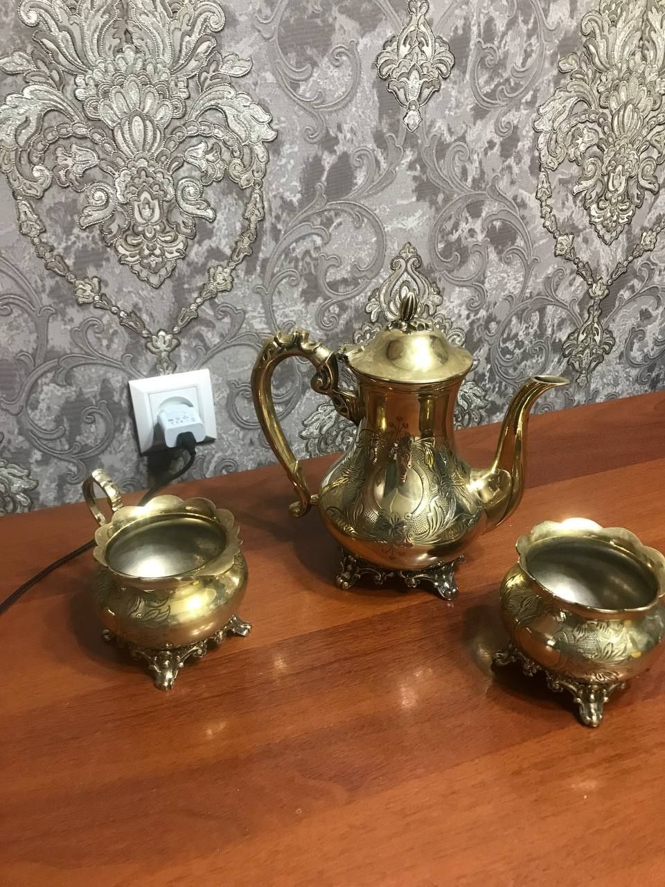 Набор из трёх предметов,латунь,Индия,тяжелый.