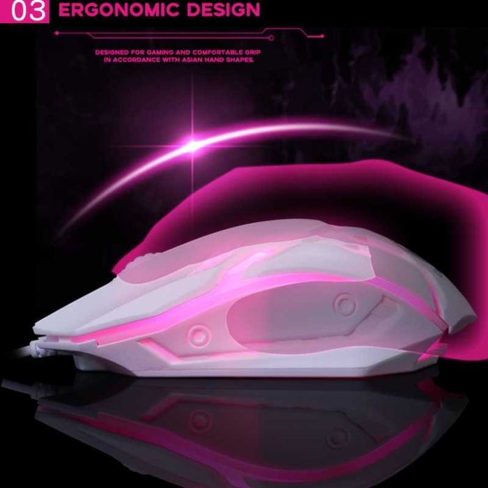 Mouse Gaming cu iluminare 1600 DPI cu fir, USB Negru