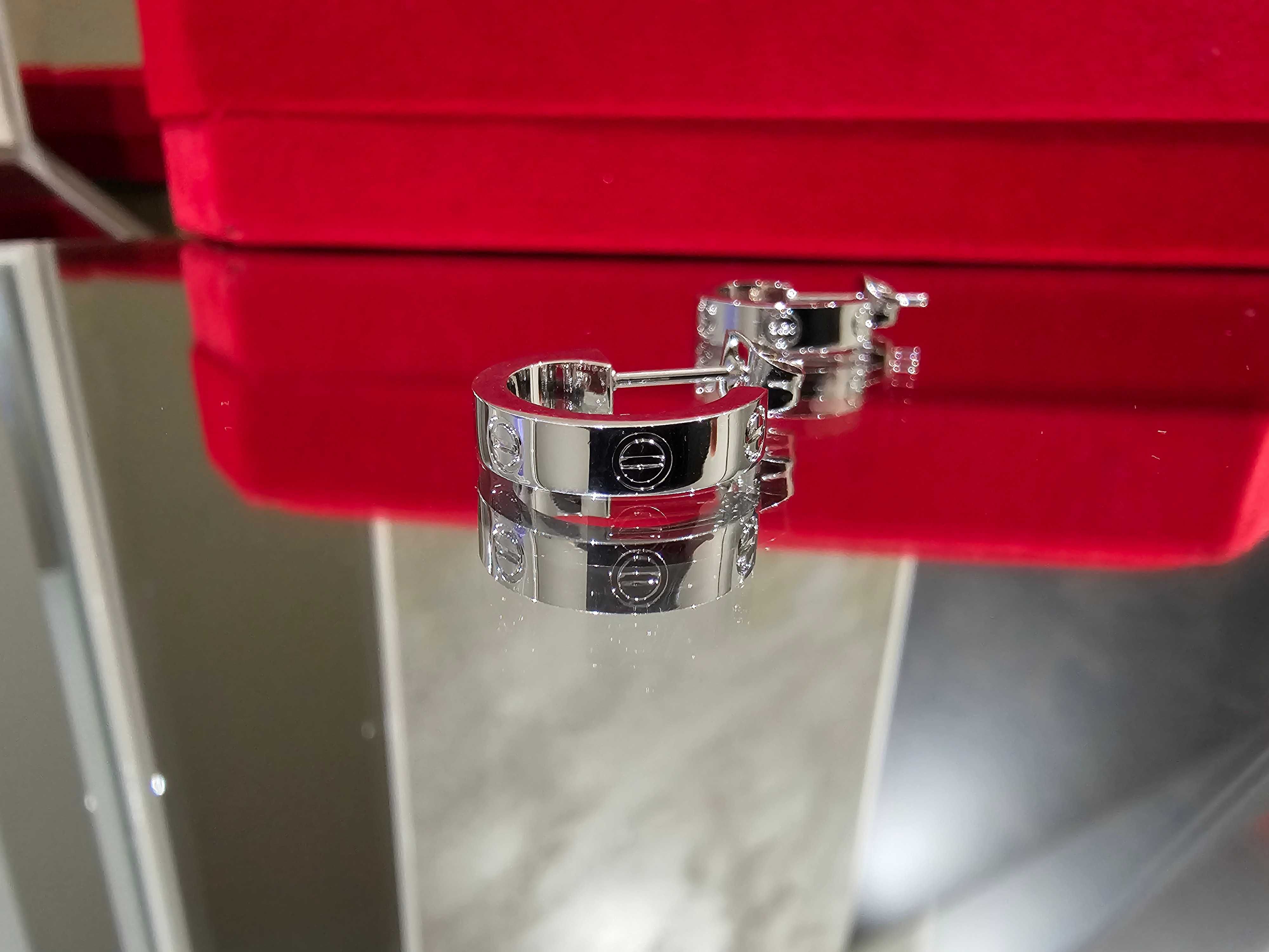 CARTIER Love Silver Hoop Дамски Обеци
