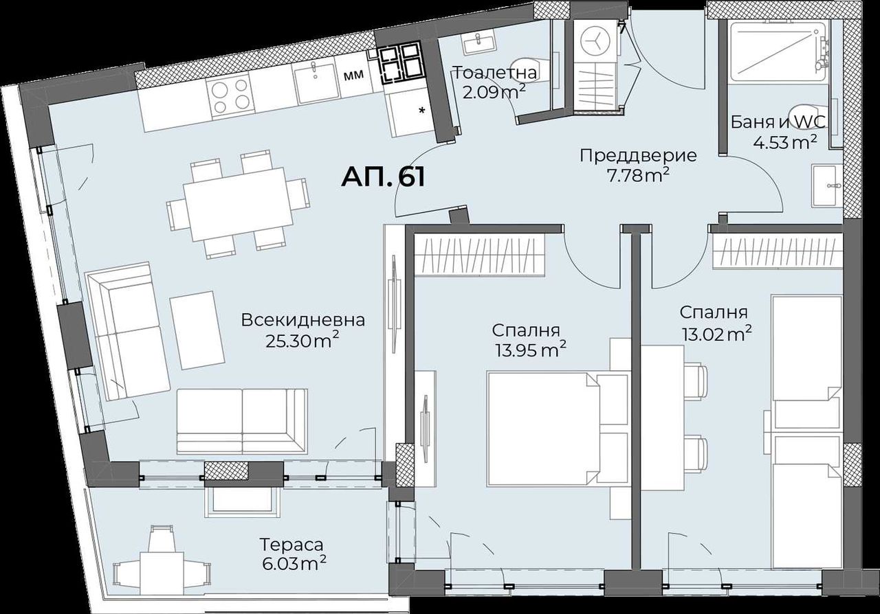 Продава се Тристаен апартамент в Пловдив, Христо Смирненски - 106 кв.м за 1309 €/кв.м - Снимка #1
