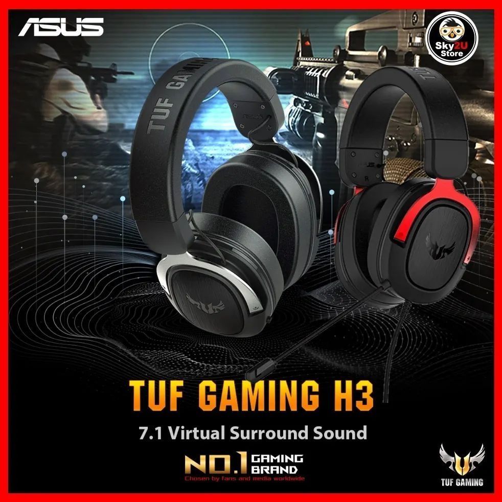 СКИДКА! ASUS Tuf Gaming H3 7.1  Проводные Наушники/Гарнитура