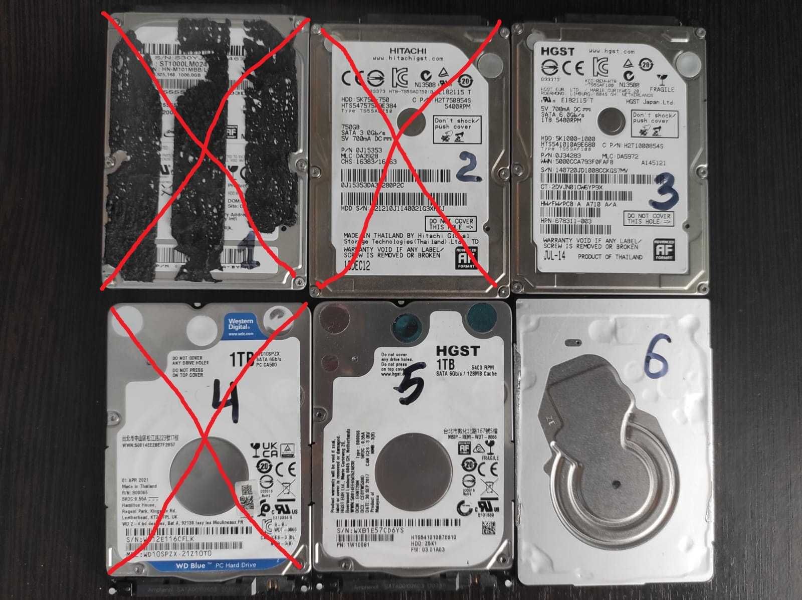 Диски 1 TB от ноутбуков