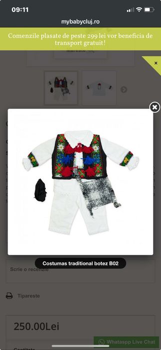 Costumaș tradițional 3-8 luni