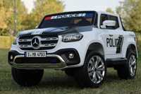 Masinuta electrică de poliție Mercedes X-Class 4x4 180W POLICE #Alb