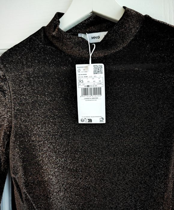 Нова  MANGO дамска парти блуза с блясък