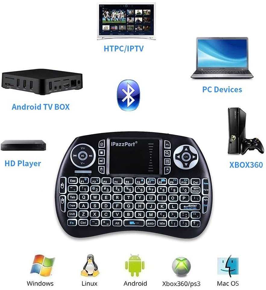 LICHIDARE STOC Mini tastatură Bluetooth iPazzPort, wireles Smart TV/la