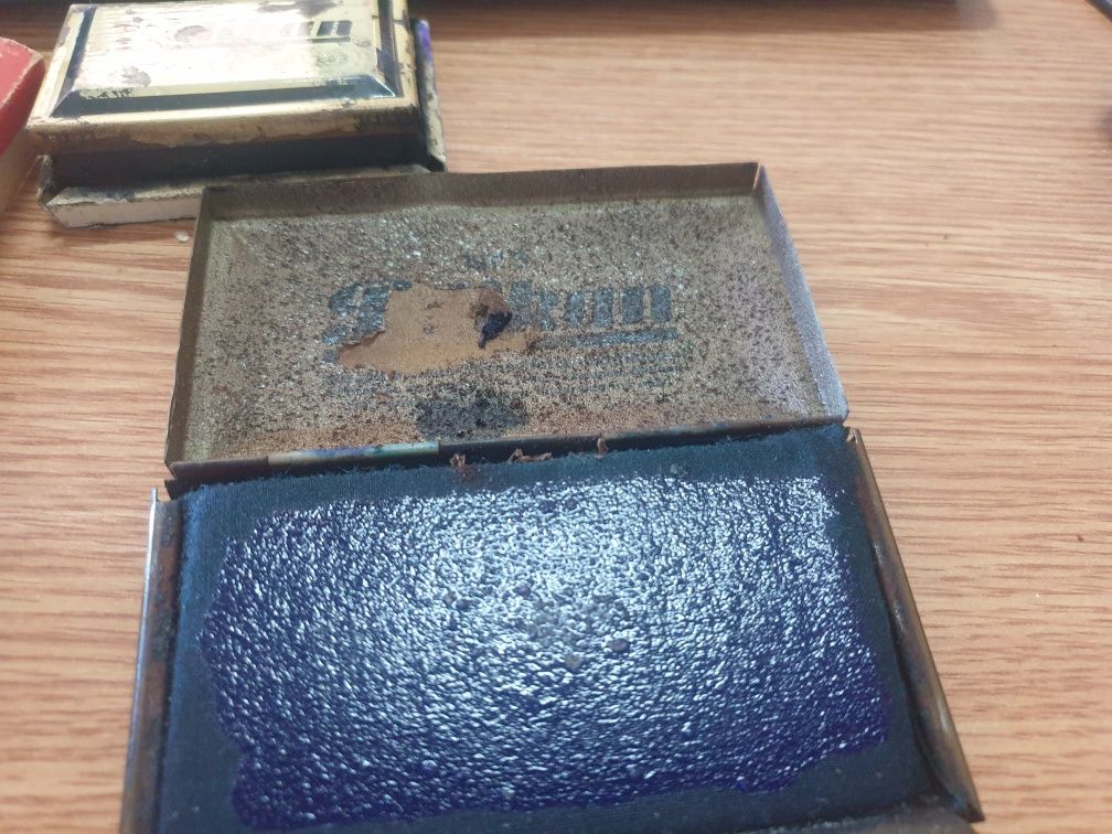 3 tușiere stampile vechi Pelikan, 1 in cutia originala,2 mari,una mica