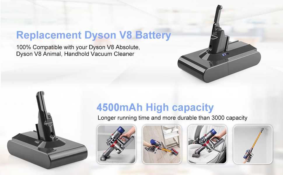 Батерия и филтри за Dyson V8 4.5Ah 21.6V за батерия Dyson V8