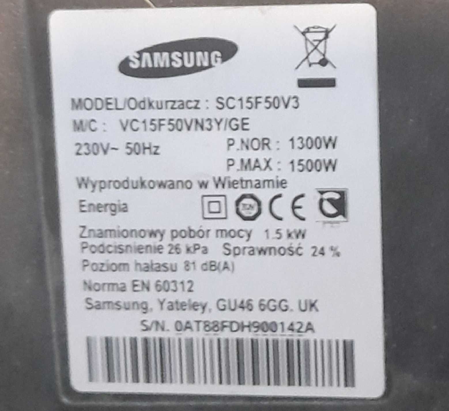 Прахосмукачка Samsung SC15F50 за части