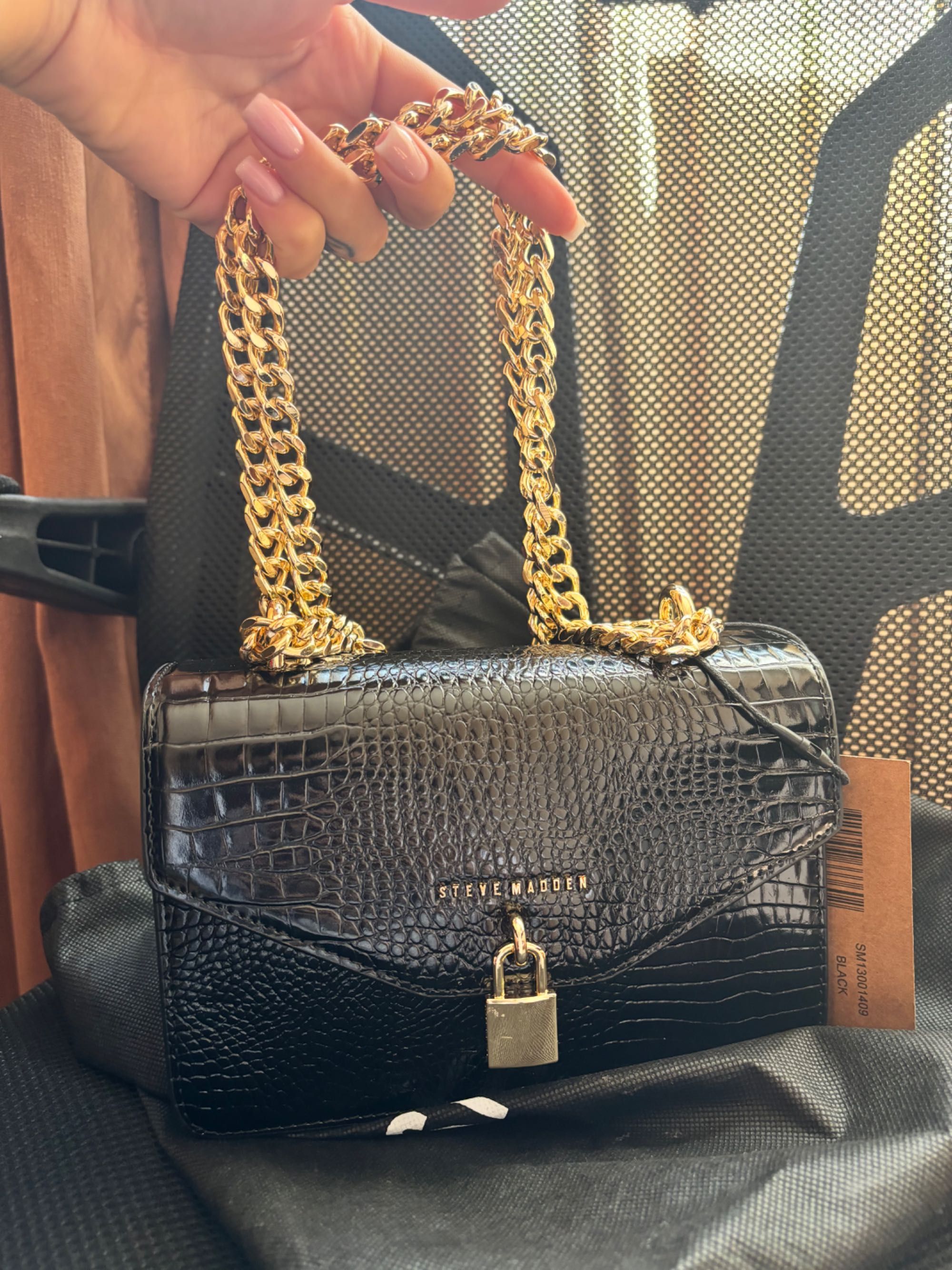 Дамска черна чанта Steve Madden
