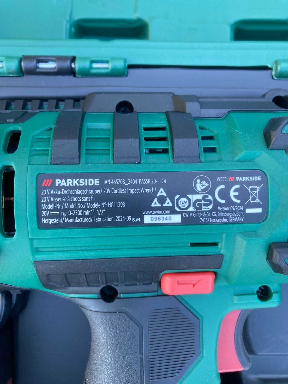PARKSIDE ударен гайковерт 20V със зарядно 4.5A, БЕЗ батерия