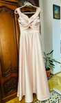Rochie elegantă roz pudrat, ocazie, lungă, mărime 36