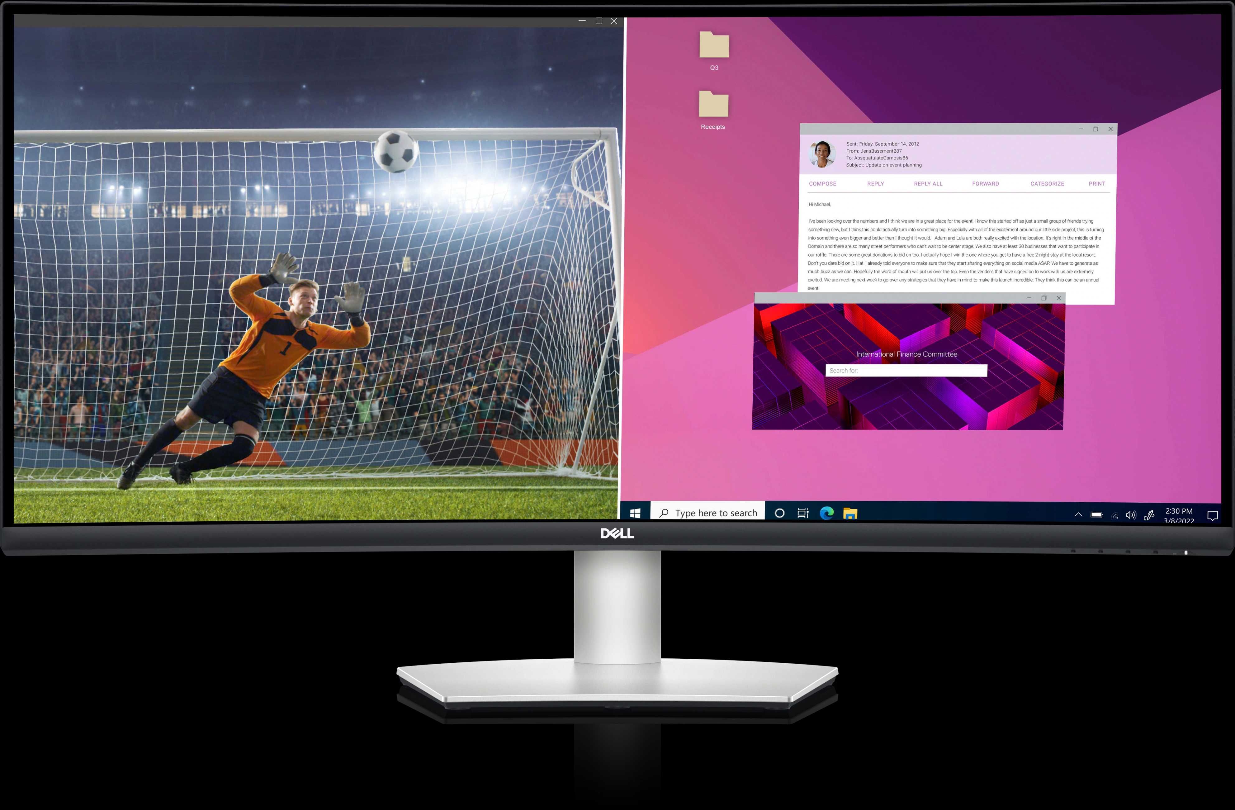 Монитор DELL 34" model S3423DWC curved.