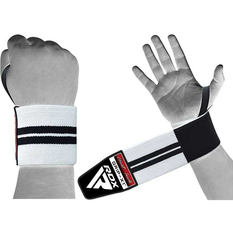 Накитници за Фитнес RDX Wrist Wraps White Black, Фитнес Аксесоар