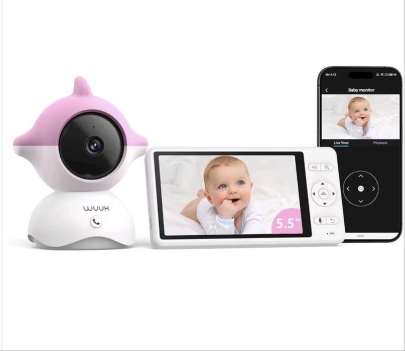 WUUK 4MP Бебешки монитор с 5.5" дисплей и 360°