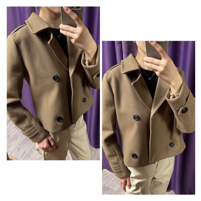 Укороченное пальто в стиле пиджака