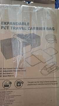 Разтегателна сгъваема транспортна чанта за куче коте животинче