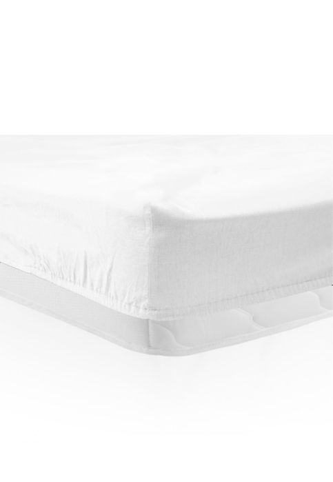 Cearsaf de patut cu elastic pentru bebelusi 70x140 cm, 100% bumbac,alb