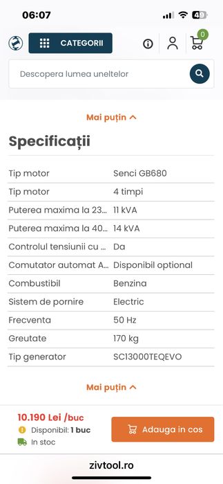 Generator 11-14kw aproape nou