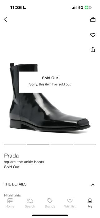 Prada Square-Toe ankle boots men