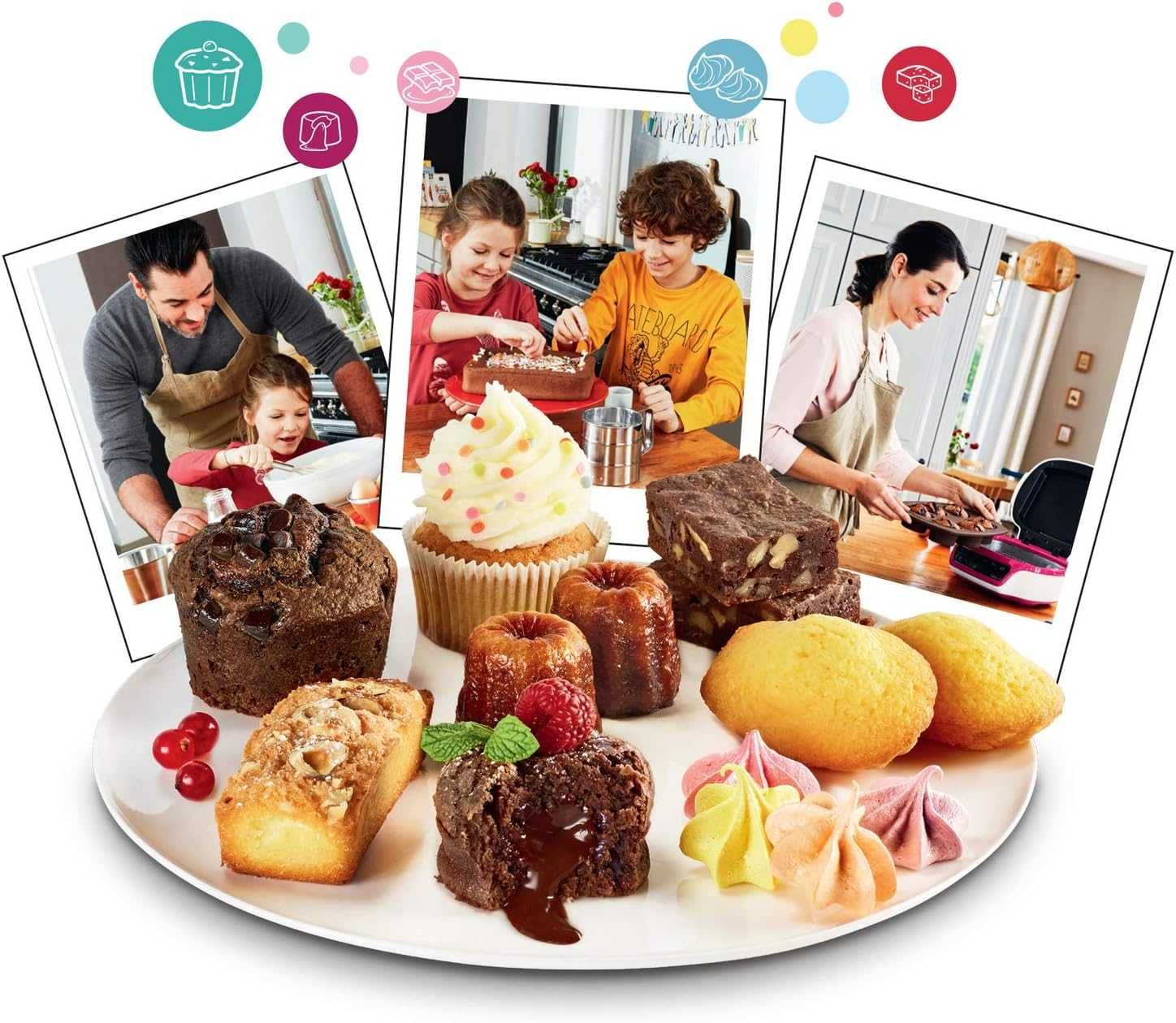 Уред за десерти и сладкиши Tefal Cake Factory Delices кейкове мъфини