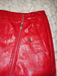 Красная Кожаная юбка